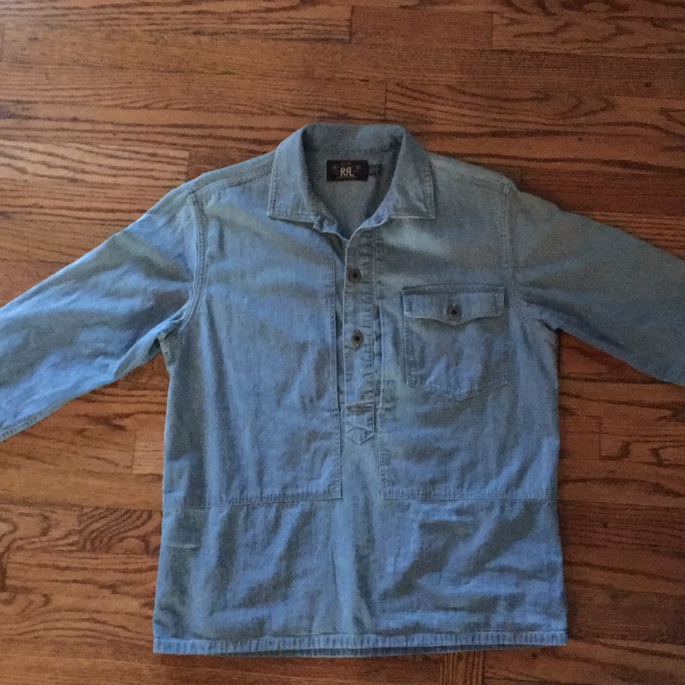RRL chambray 3 button shirt